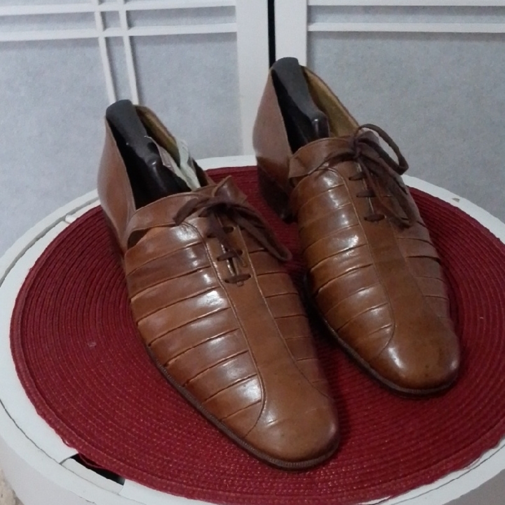 R. Martegani Men's Brown Leather Dress Shoes